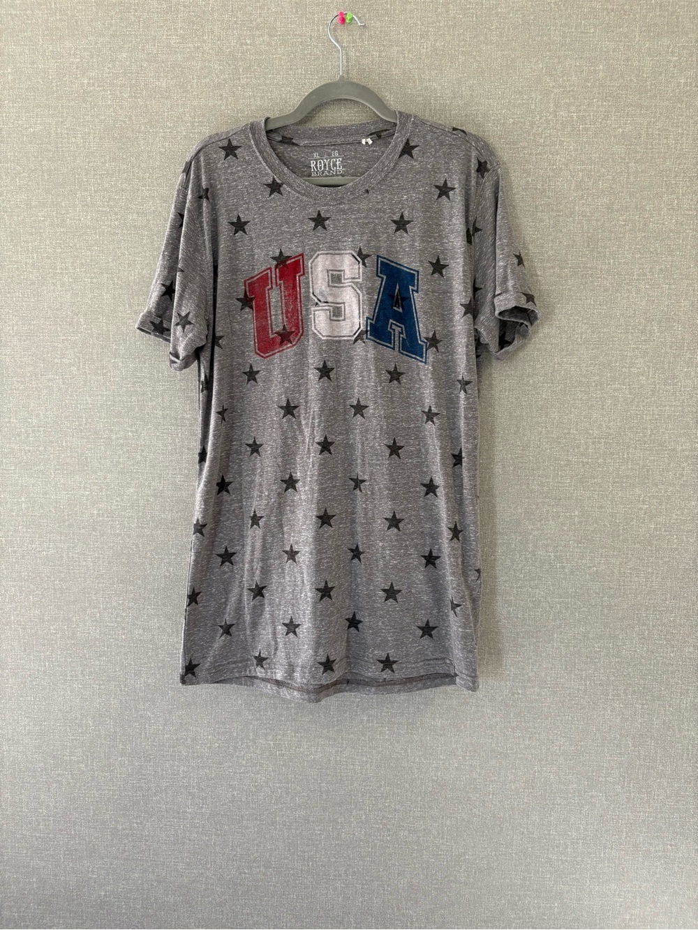 Woman’s Gray USA Star Graphic Tee